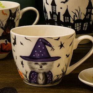 NWT, Portobello by Design, Halloween Wizard Westie, Fine Bone China Coffee Cup.